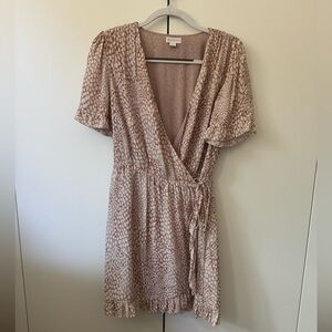 Kay Collective Pink Patterned Wrap Mini Dress